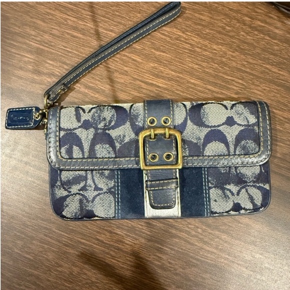 Coach Handbags - Coach Vintage Y2K Limited Edition Tie Dye‎ Navy Signature Wallet Wristlet